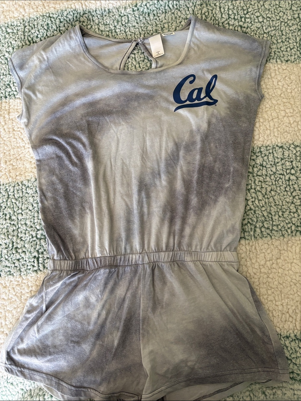 Cal Script Logo Metallic Silver Romper